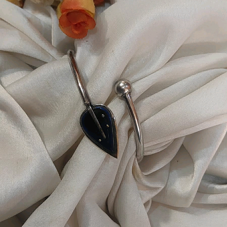 Blue Enamel Silver Bracelet 